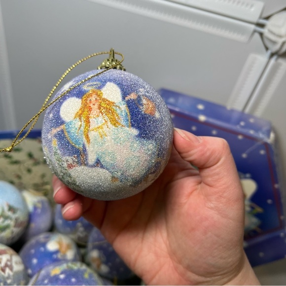 Lot of 11 Vtg ‘Angels On High In Our Small Town’ Ornaments w Box ~ RARE! christm - Picture 4 of 8